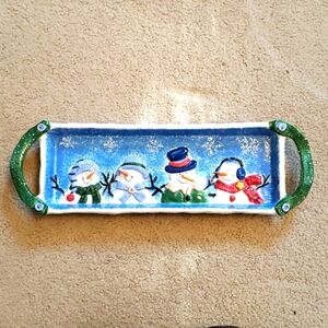 Cute Snowman Serving Tray